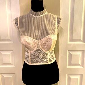 NWT - Victoria’s Secret - Corset Bra with built in lace high neck cami